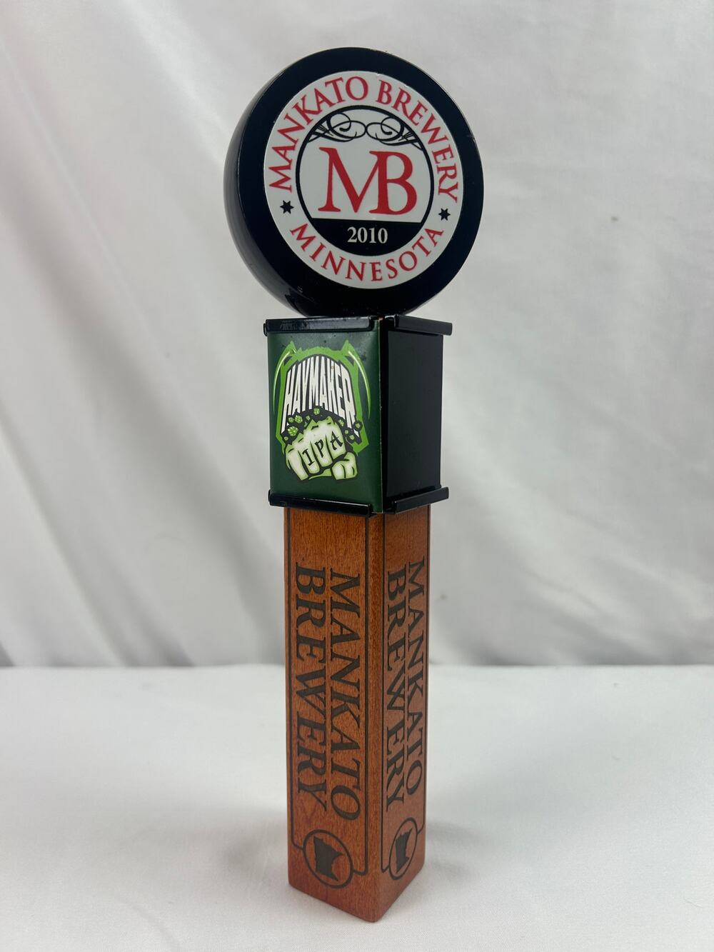 Mankato Brewery Haymaker IPA Beer Tap Handle Minnesota Wood Breweriana 10in